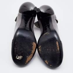 مملوكة مسبقًا حذاء كعب عالى ميو ميو نعل سميك جلد بنى مقاس 38