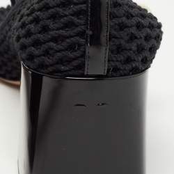 Miu Miu Black Mesh and Patent Block Heel Pumps Size 39
