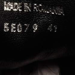 مملوكة مسبقًا Miu Miu White/Black Leather Studded Lace Up Sneakers Size 41