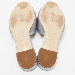 Miu Miu Grey Satin Crystal Embellished Flat Slides Size 36  