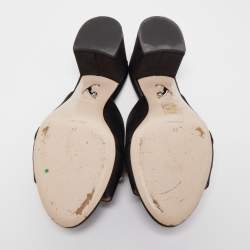 Miu Miu Black Satin Star Slide Sandals Size 38