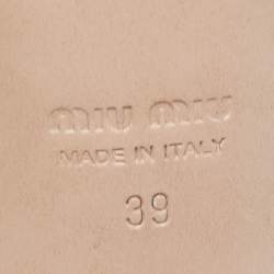 Pre Owned Miu Miu Burgundy Croc Embossed Leather Crystal Slides  Size 39