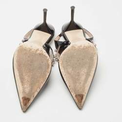 Pre Owned Miu Miu Black Patent Leather Slingback Pumps Size 36