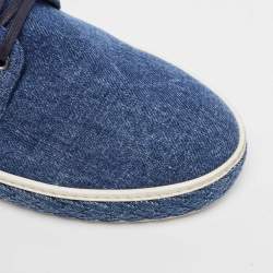Miu Miu Blue Denim Low Top Lace Up Sneakers Size 37.5