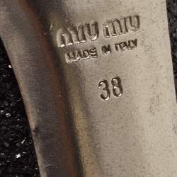 مملوكة مسبقًا Miu Miu Black Glitter Round Toe Pumps Size 38