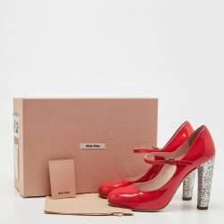 Miu Miu Pink Patent Leather Mary Jane Pumps Size 38