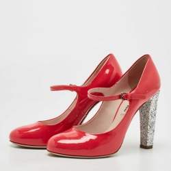 Miu Miu Pink Patent Leather Mary Jane Pumps Size 38