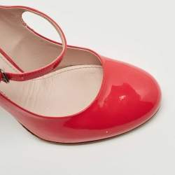 Miu Miu Pink Patent Leather Mary Jane Pumps Size 38