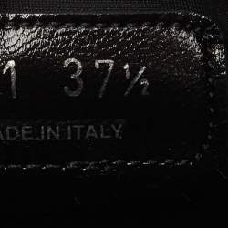 Pre Owned Miu Miu Cream Mesh Crystal Embellished Slip On Sneakers Size 37.5