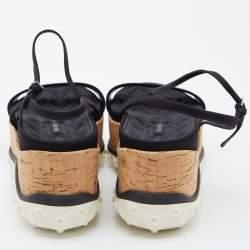Miu Miu Black Satin Ankle Strap Platform Sandals Size 39.5