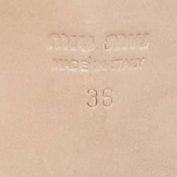 Miu Miu Brown Leather Crystal Embellished Heel Ankle Strap Sandals Size 36