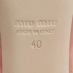 Miu Miu Pink Patent Leather Bow Slide Sandals Size 40