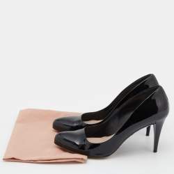 مملوكة مسبقًا Miu Miu Black Patent Leather Studded Pumps Size 38.5