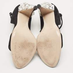 Miu Miu Black Suede Ankle Strap Sandals Size 37