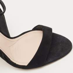 Miu Miu Black Suede Ankle Strap Sandals Size 37