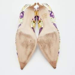 Miu Miu Multicolor Printed Patent Leather Pointed Toe Pumps Size 37.5