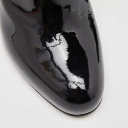 Pre Owned Miu Miu Black Patent Leather Ankle Boots Size 38.5