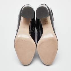 Pre Owned Miu Miu Black Patent Leather Ankle Boots Size 38.5