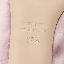 Pre Owned Miu Miu Light Purple Satin Crystal Embellished Pumps Size 39.5