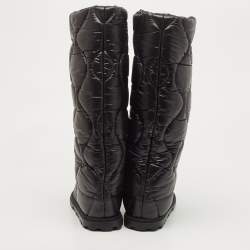 Pre Owned Miu Miu Black Nylon knee length Boots Size 37