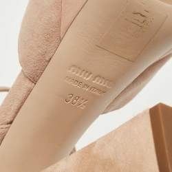 Miu Miu Beige Suede Platform Ankle Strap Sandals Size 38.5
