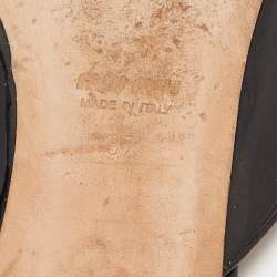 Miu Miu Black Patent Leather Bow Crystal Embellished Flat Slides Size 37
