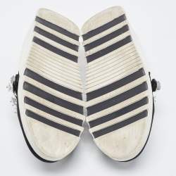 Miu Miu Black Knit Fabric  Double Band Crystal Sneakers Size 40