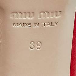 Pre Owned Miu Miu Red Suede Crystal Embellished Ankle Strap  Sandals Size 39