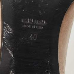 Pre Owned Miu Miu Light Brown/Black Leather Pointed Toe Loafers Size 40