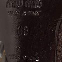 Miu Miu Brown Leather Mid Calf Boots Size 38