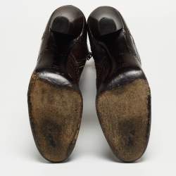 Miu Miu Brown Leather Mid Calf Boots Size 38