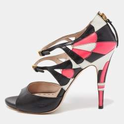 Miu Miu Multicolor Leather Ankle Strap Sandals Size 39