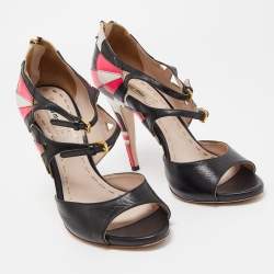 Miu Miu Multicolor Leather Ankle Strap Sandals Size 39
