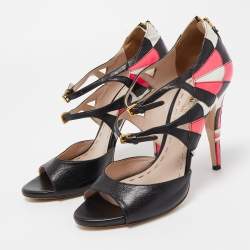 Miu Miu Multicolor Leather Ankle Strap Sandals Size 39