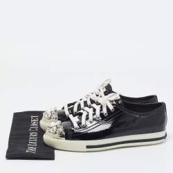 Miu Miu Black Patent Low Top Sneakers Size 38
