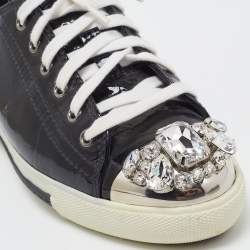 Miu Miu Black Patent Low Top Sneakers Size 38