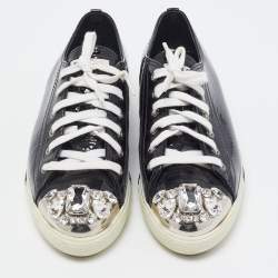 Miu Miu Black Patent Low Top Sneakers Size 38