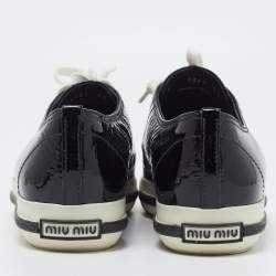 Miu Miu Black Patent Low Top Sneakers Size 38