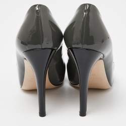 Miu Miu Grey/Black Patent Toe Cap Pumps Size 37
