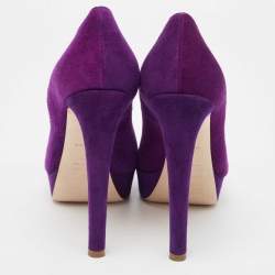 Miu Miu Purple Suede Pointed Toe Platform Pumps  Size 37