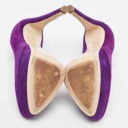 Miu Miu Purple Suede Pointed Toe Platform Pumps  Size 37