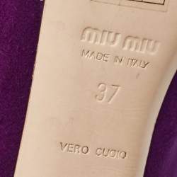 Miu Miu Purple Suede Pointed Toe Platform Pumps  Size 37