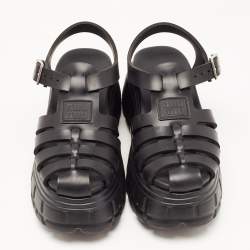 مملوكة مسبقًا Miu Miu Black Rubber Eva Platform Sandals Size 38