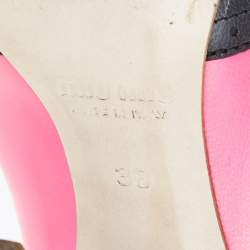 Pre Owned Miu Miu Tricolor Leather Lace Up Pumps Size 38