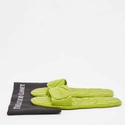 Miu Miu Green Rubber Flat Slides Size 39  