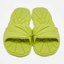 Miu Miu Green Rubber Flat Slides Size 39  