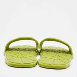 Miu Miu Green Rubber Flat Slides Size 39  