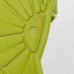 Miu Miu Green Rubber Flat Slides Size 39  