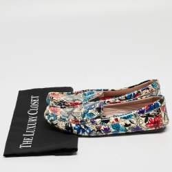 Miu Miu Multicolor Floral Print Patent Leather Loafers Size 37