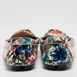 Miu Miu Multicolor Floral Print Patent Leather Loafers Size 37